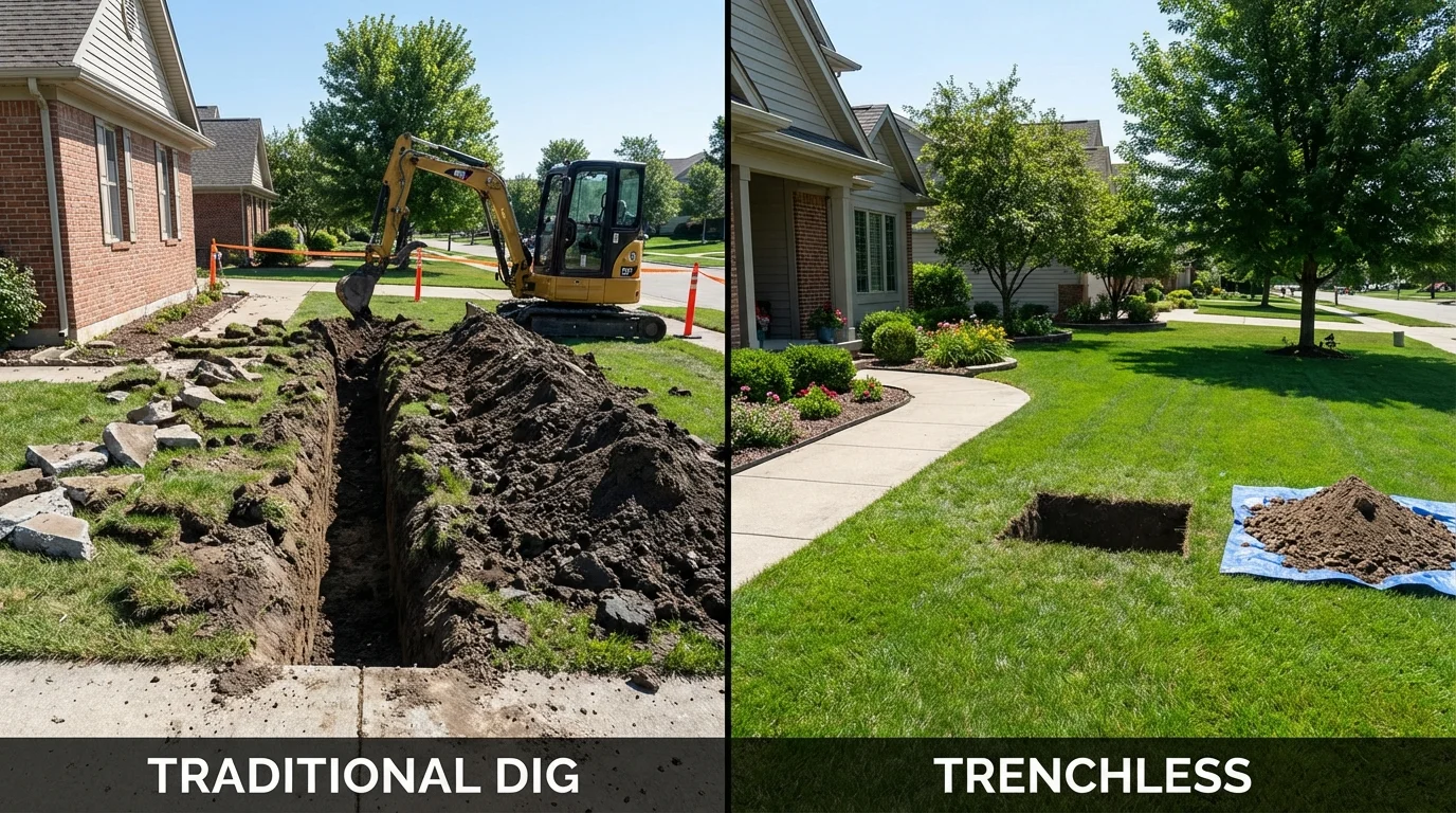 Trenchless sewer repair with minimal yard damage versus traditional excavation in Camp Verde, AZ